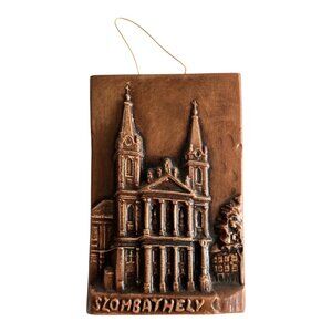 Vintage Szombathely Hungary Architectural Wall Plaque Relief Souvenir Decor